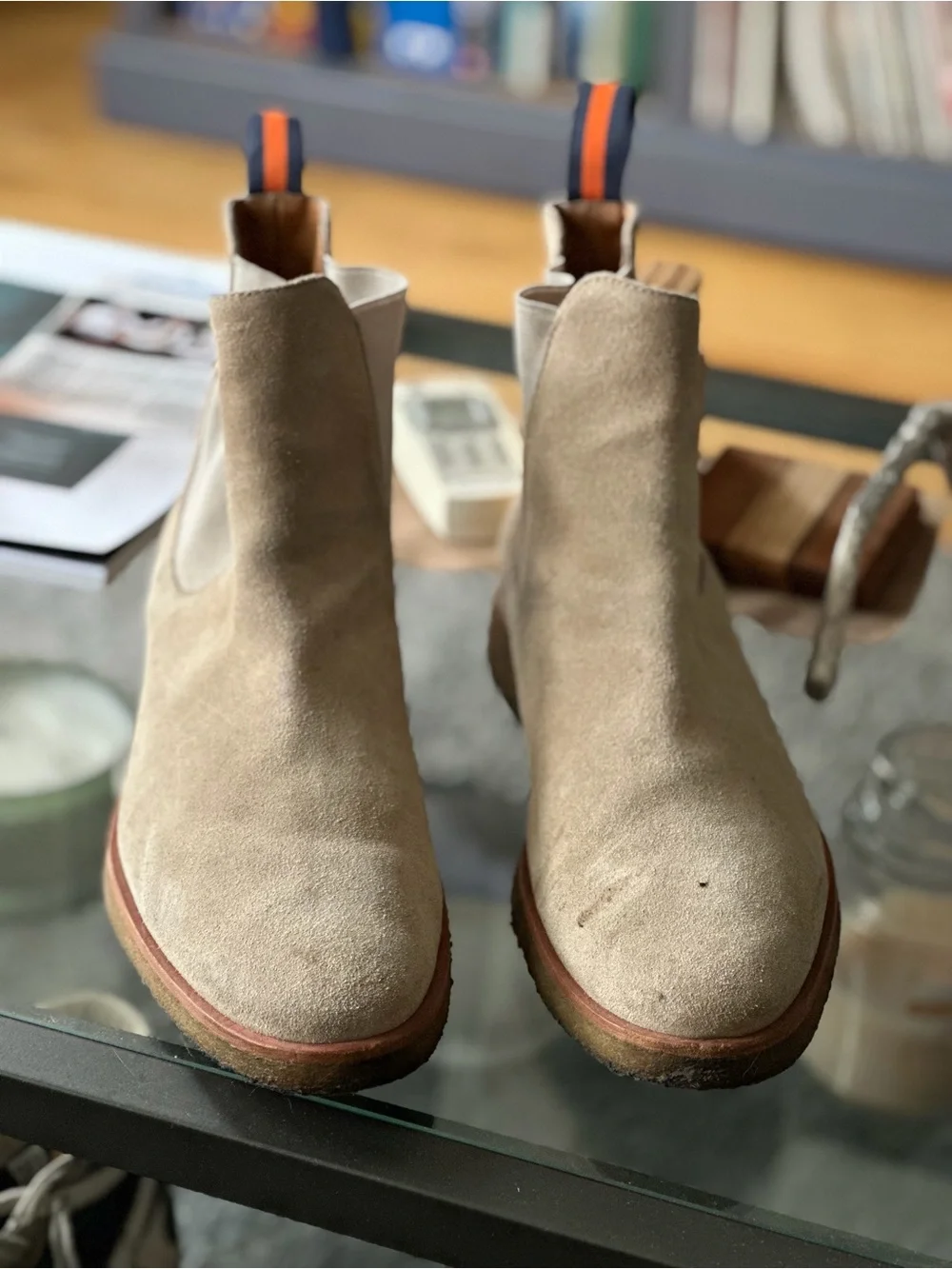 New Republic Men’s Suede Chelsea Chukka Boots in Light Tan - Size 11 US